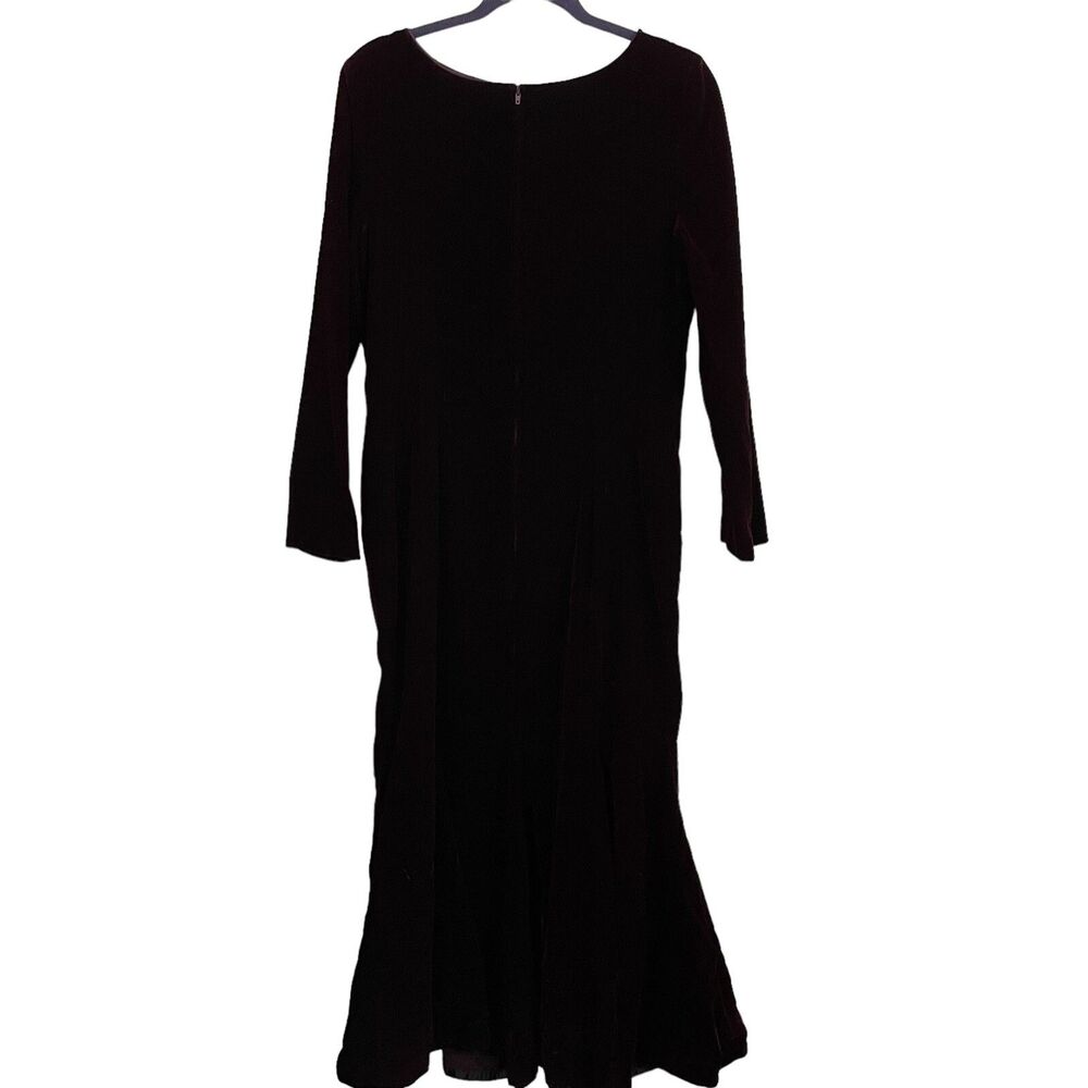 Maggy London Velvet Trumpet Maxi Dress Sz 10 Mermaid Long Sleeve VTG 90s Y2K - Picture 3 of 4